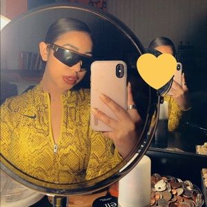 NIKE YELLOW PYTHON SNAKE PRINT BODYSUIT 💛